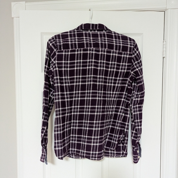 (Bundle 2 for $15) EUC Tommy Hilfiger Purple Plaid Button-up Shirt - Picture 3 of 7